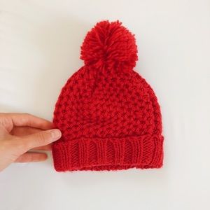 red baby beanie